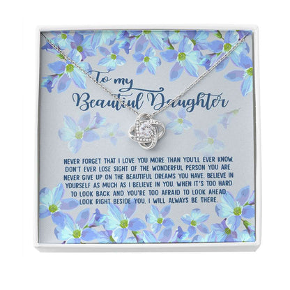 To My Daughter Last Breath Gift From Dad Mom - Daughter Love Knot Necklace 0921