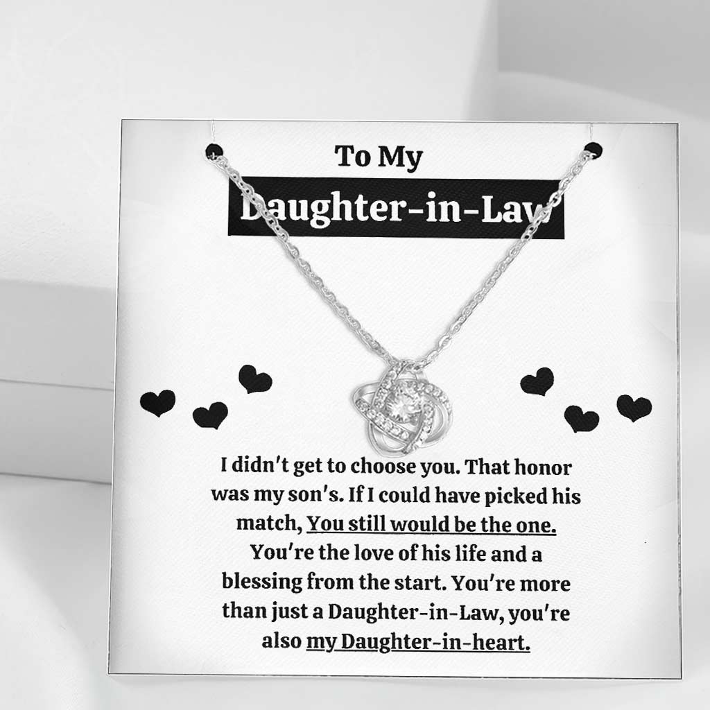 To My Daughter-In-Law Blessing From The Start Gift - Daughter Love Knot Necklace 0921