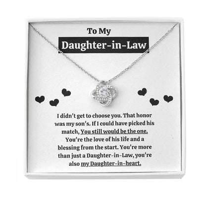 To My Daughter-In-Law Blessing From The Start Gift - Daughter Love Knot Necklace 0921