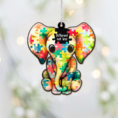 Autism Puzzle Elephant - Autism Awareness Ornament (Printed On Both Sides) 1022