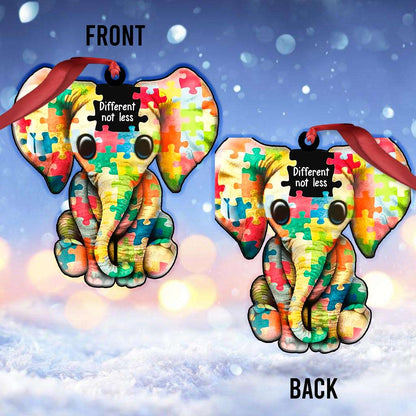 Autism Puzzle Elephant - Autism Awareness Ornament (Printed On Both Sides) 1022