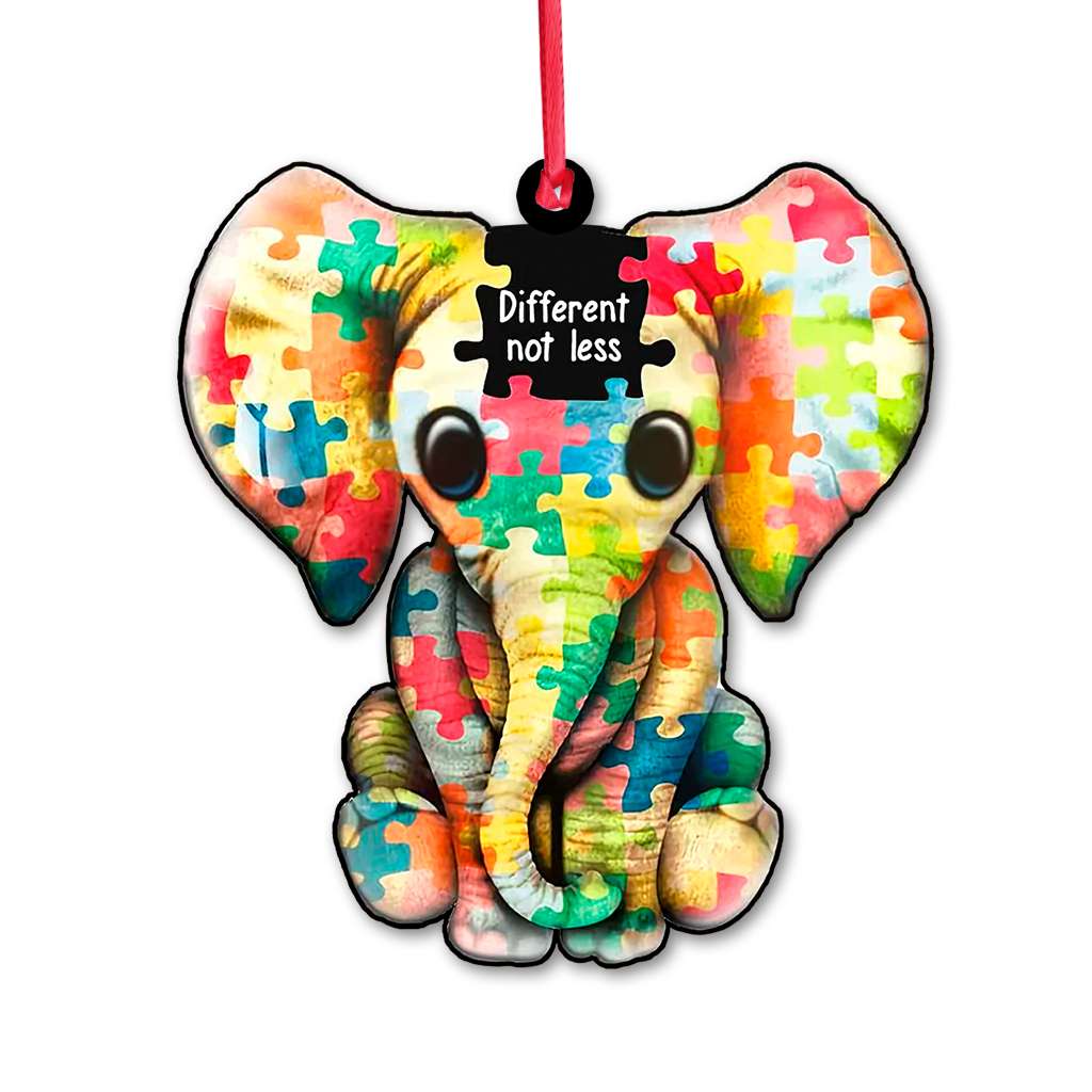 Autism Puzzle Elephant - Autism Awareness Ornament (Printed On Both Sides) 1022