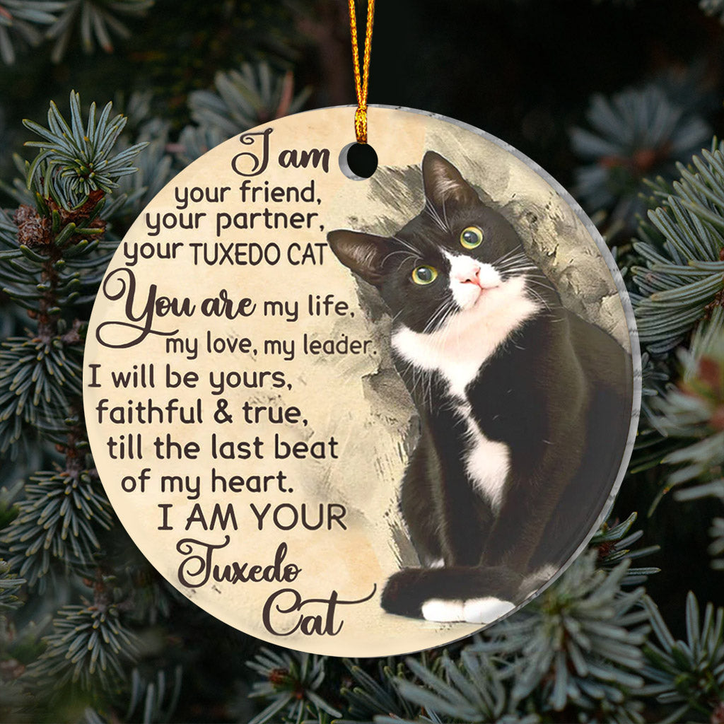 Tuxedo Cat I Am Your Friend - Cat Ornament (Printed On Both Sides) 1022