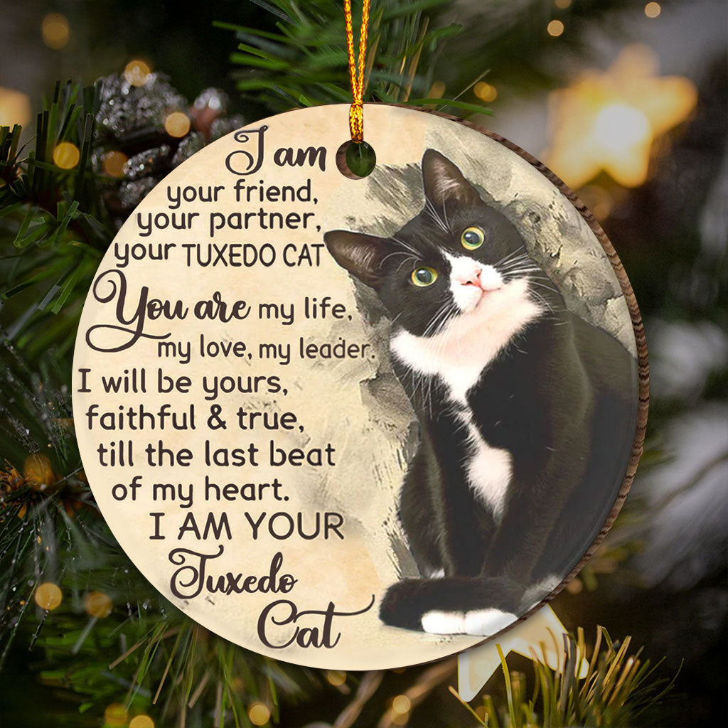 Tuxedo Cat I Am Your Friend - Cat Ornament (Printed On Both Sides) 1022