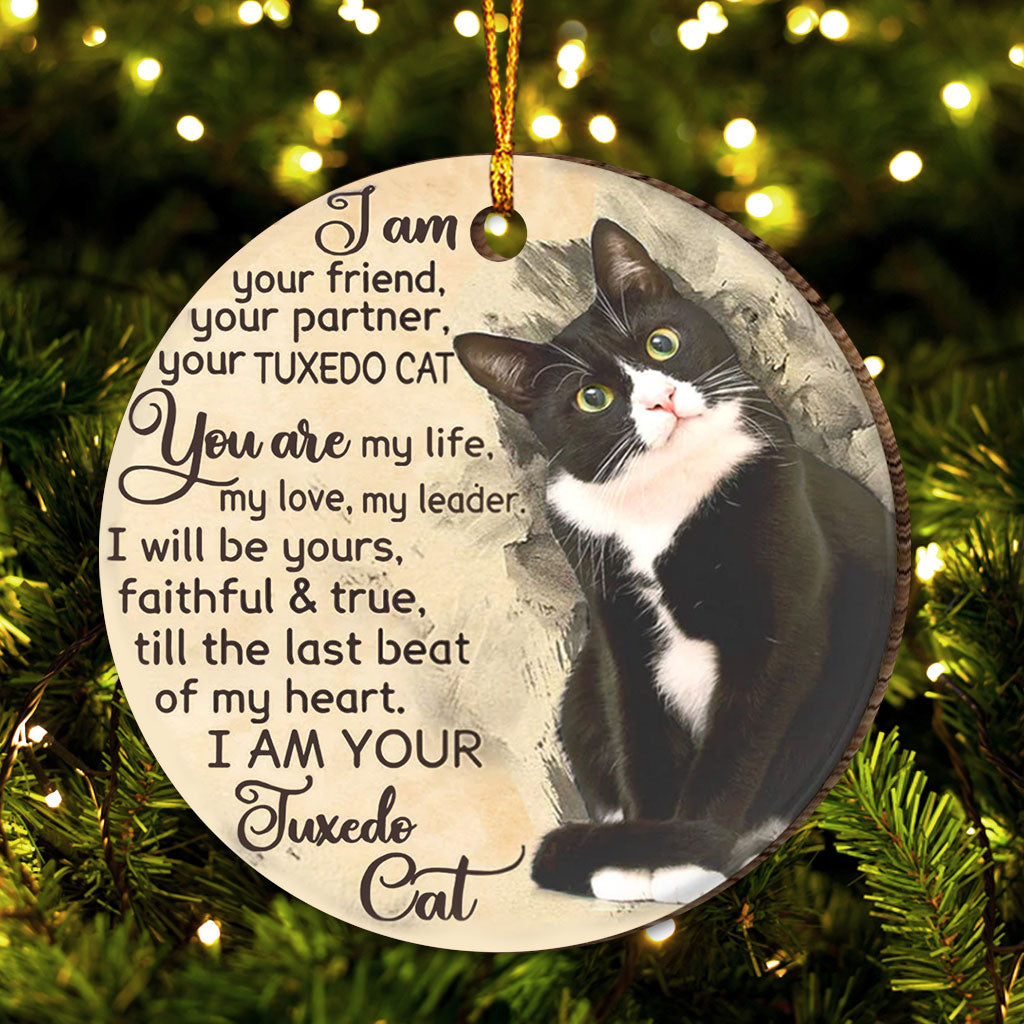 Tuxedo Cat I Am Your Friend - Cat Ornament (Printed On Both Sides) 1022