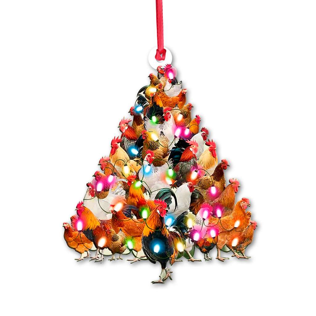 Chicken Roosters And Hens Tree - Chicken Ornament (Printed On Both Sides) 1122