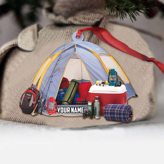 Camping Tent - Personalized Camping Ornament (Printed On Both Sides) 1022