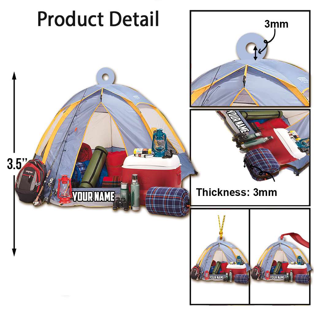 Camping Tent - Personalized Camping Ornament (Printed On Both Sides) 1022