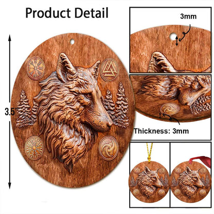 Wolf Viking - Wolf Ornament (Printed On Both Sides) 1022