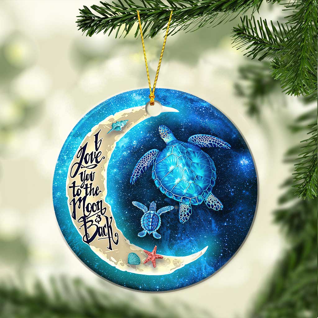 Turtle I Love You To The Moon Turtle - Round Aluminium Ornament (Printed On Both Sides) 1122