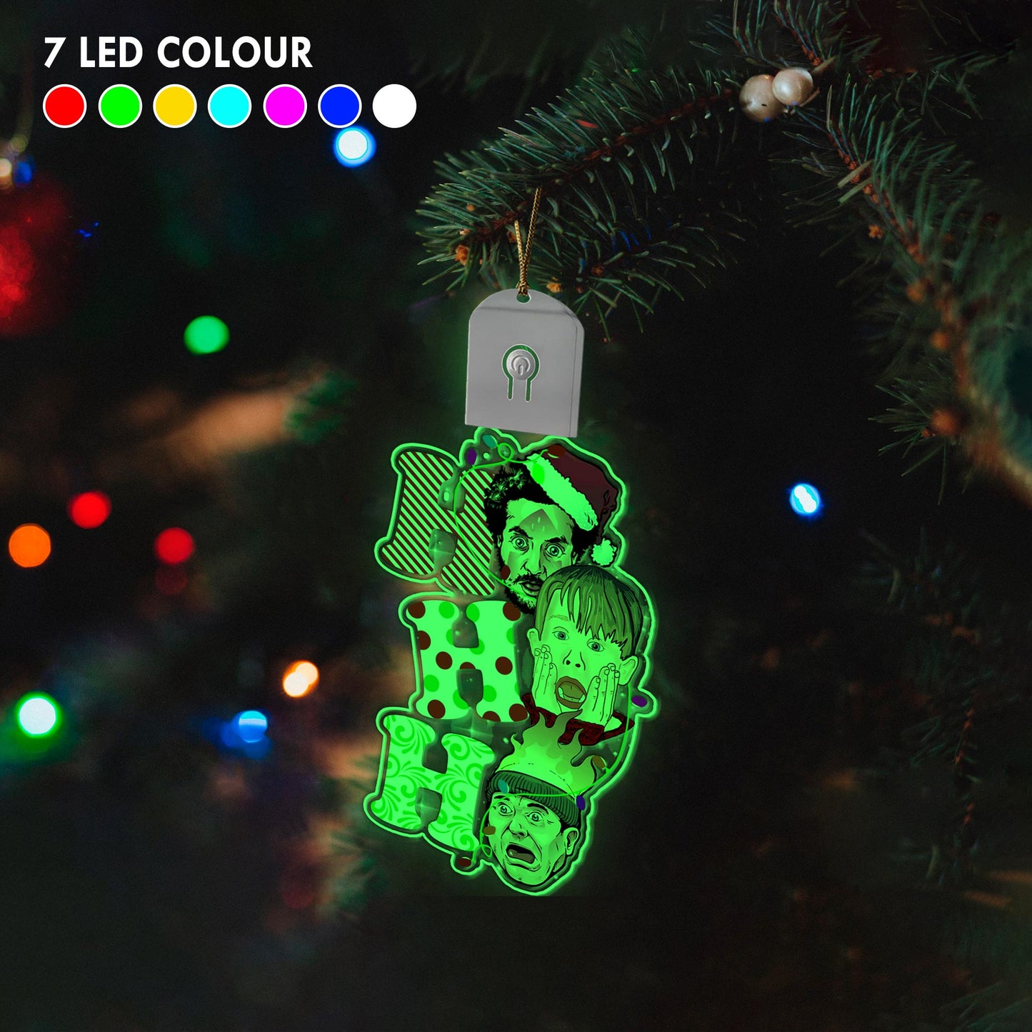 Ho Ho Ho - Christmas Shaped Led Acrylic Ornament