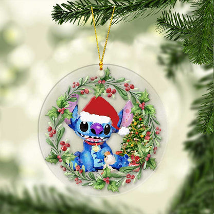 Ohana Means Family - Christmas Transparent Ornament