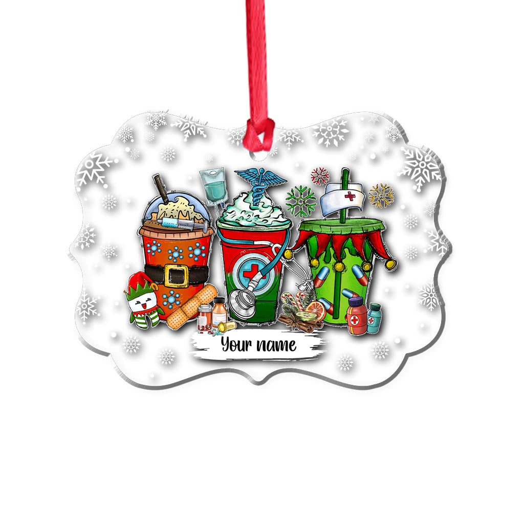 Merry Christmas - Personalized Nurse Transparent Ornament