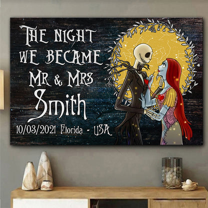 The Night We Became Mr And Mrs - Personalized Nightmare Canvas and Poster