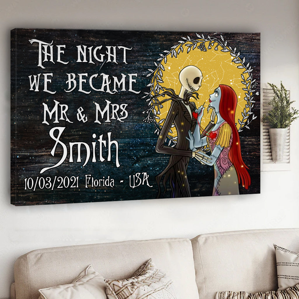 The Night We Became Mr And Mrs - Personalized Nightmare Canvas and Poster