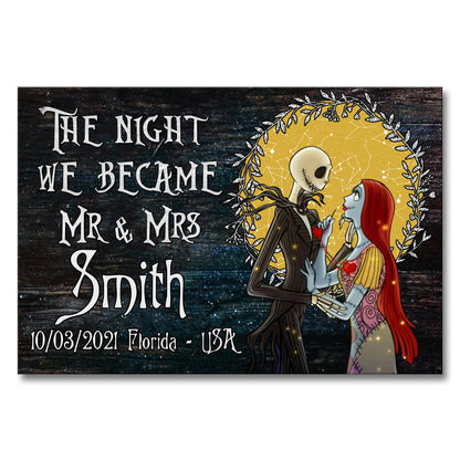 The Night We Became Mr And Mrs - Personalized Nightmare Canvas and Poster