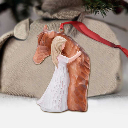 Love Horses - Christmas Horse Ornament With 3D Pattern Print (Printed On Both Sides)