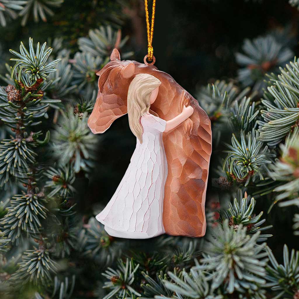 Love Horses - Christmas Horse Ornament With 3D Pattern Print (Printed On Both Sides)