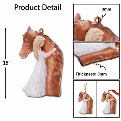 Love Horses - Christmas Horse Ornament With 3D Pattern Print (Printed On Both Sides)