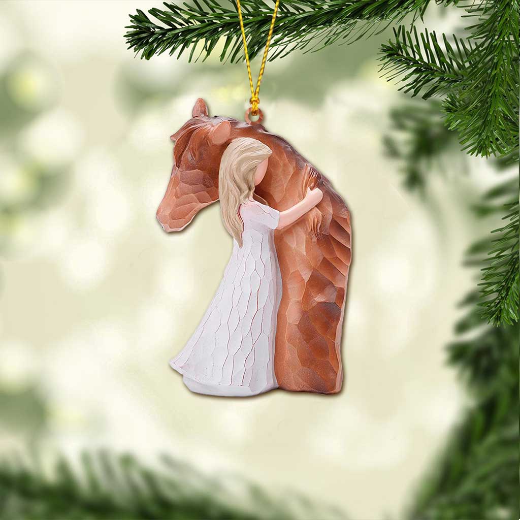 Love Horses - Christmas Horse Ornament With 3D Pattern Print (Printed On Both Sides)