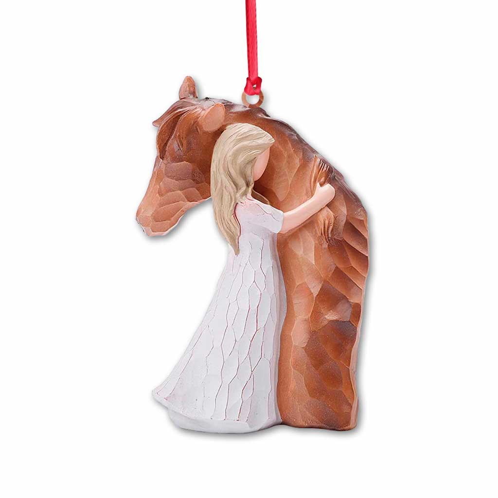 Love Horses - Christmas Horse Ornament With 3D Pattern Print (Printed On Both Sides)