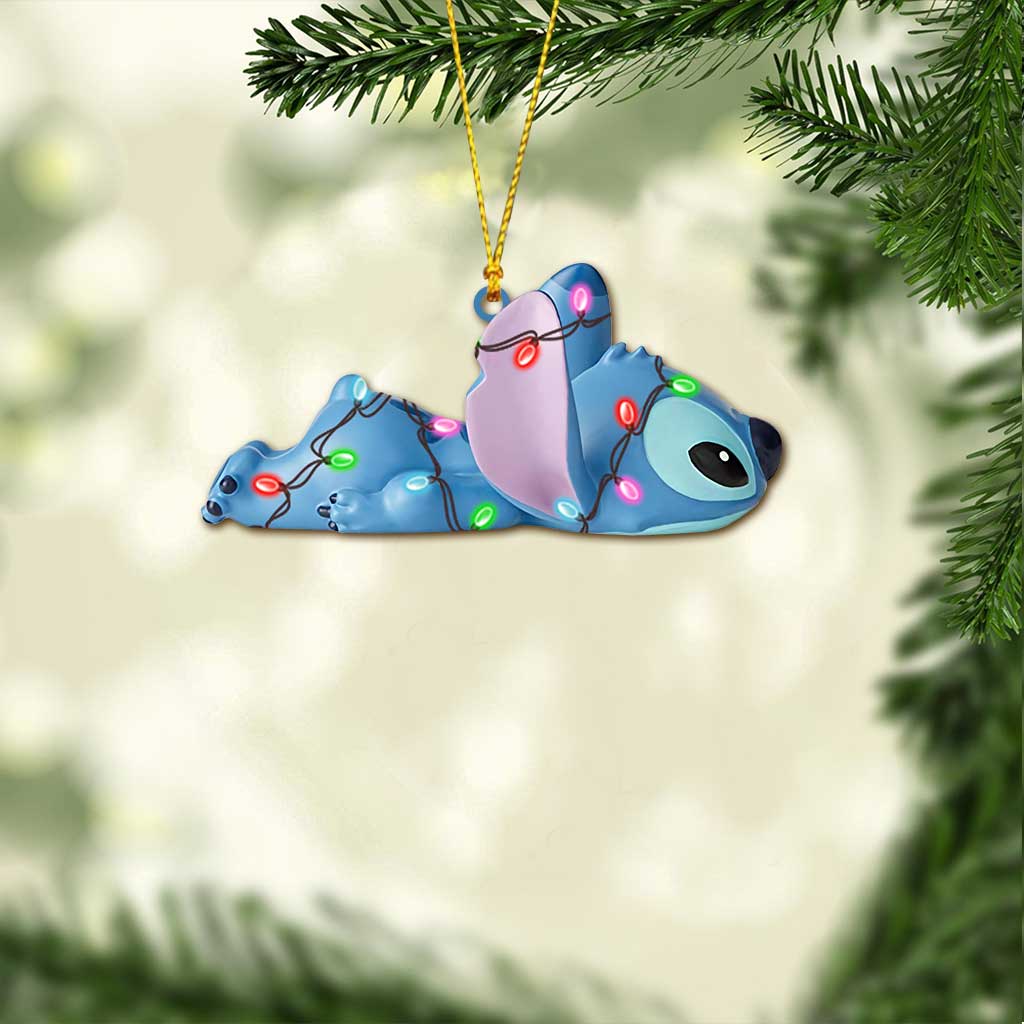 Merry Christmas - Christmas Ohana Ornament With 3D Pattern Print (Printed On Both Sides)