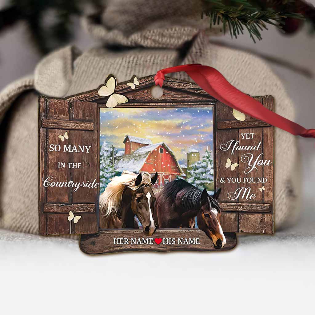 So Many In The Countryside - Personalized Christmas Horse Ornament (Printed On Both Sides)