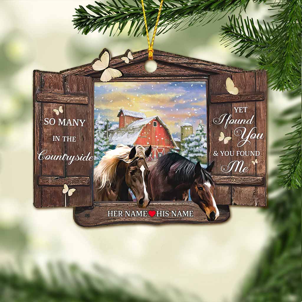 So Many In The Countryside - Personalized Christmas Horse Ornament (Printed On Both Sides)