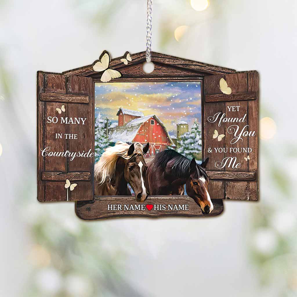 So Many In The Countryside - Personalized Christmas Horse Ornament (Printed On Both Sides)