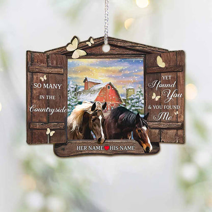 So Many In The Countryside - Personalized Christmas Horse Ornament (Printed On Both Sides)