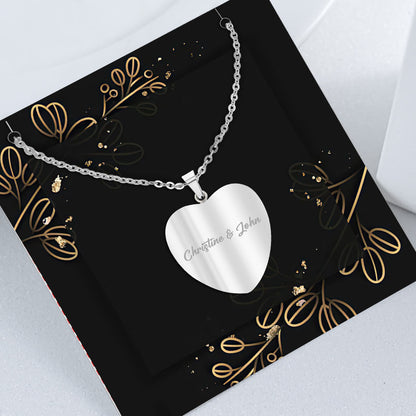 Without You I'm Nothing - Personalized Couple Turtle Heart Pendant Necklace