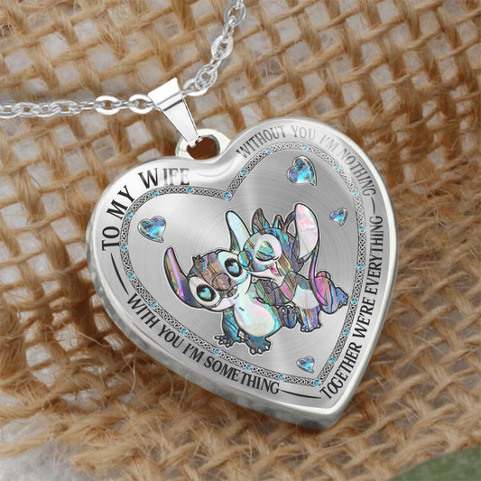 Without You I'm Nothing - Personalized Couple Ohana Heart Pendant Necklace