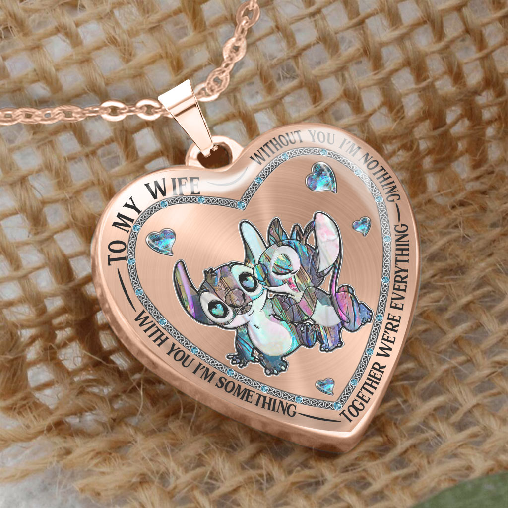 Without You I'm Nothing - Personalized Couple Ohana Heart Pendant Necklace