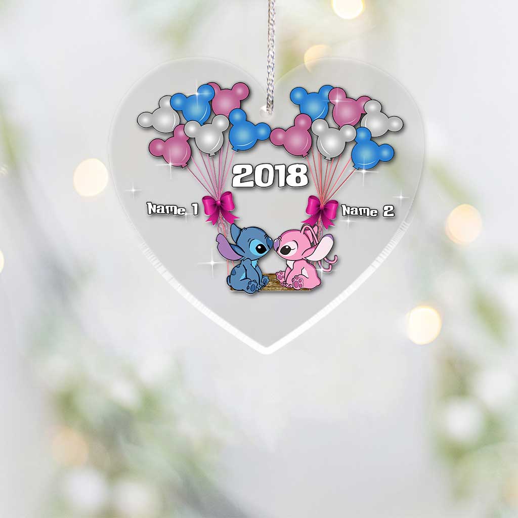 Ohana Forever - Personalized Christmas Couple Transparent Ornament