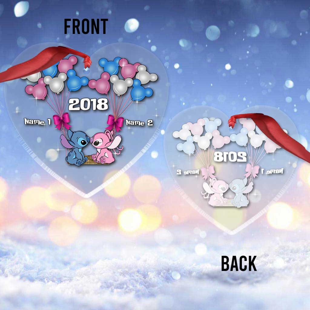 Ohana Forever - Personalized Christmas Couple Transparent Ornament