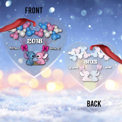 Ohana Forever - Personalized Christmas Couple Transparent Ornament