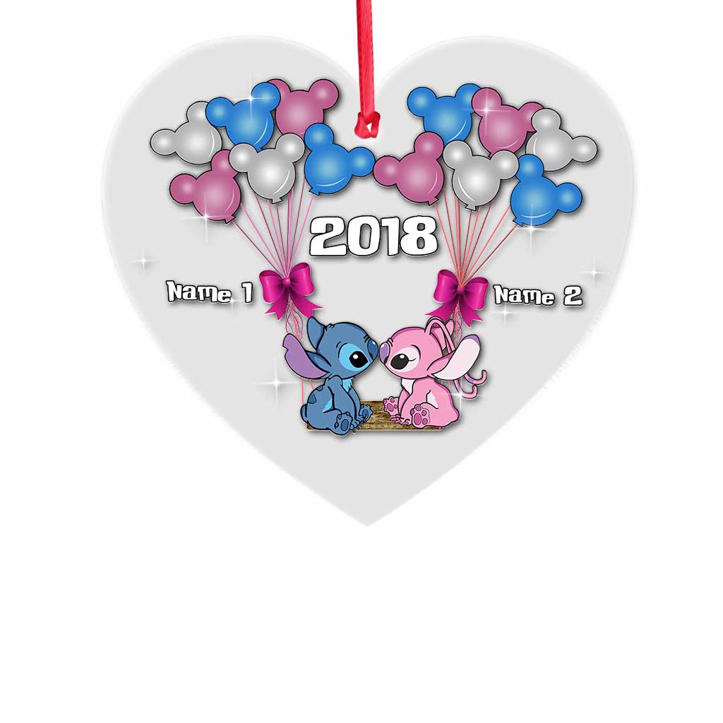 Ohana Forever - Personalized Christmas Couple Transparent Ornament