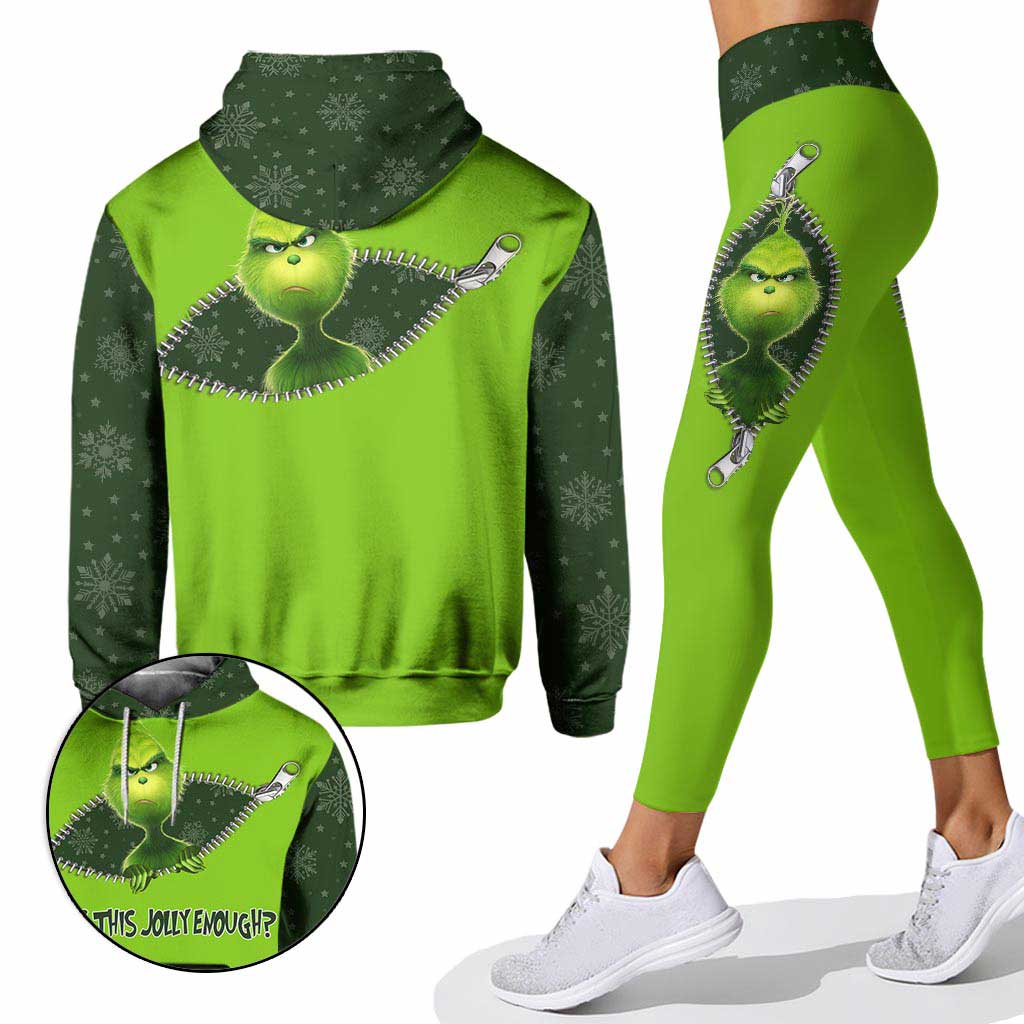 Jolly Enough - Personalized Christmas Stole Christmas Hoodie and Leggings