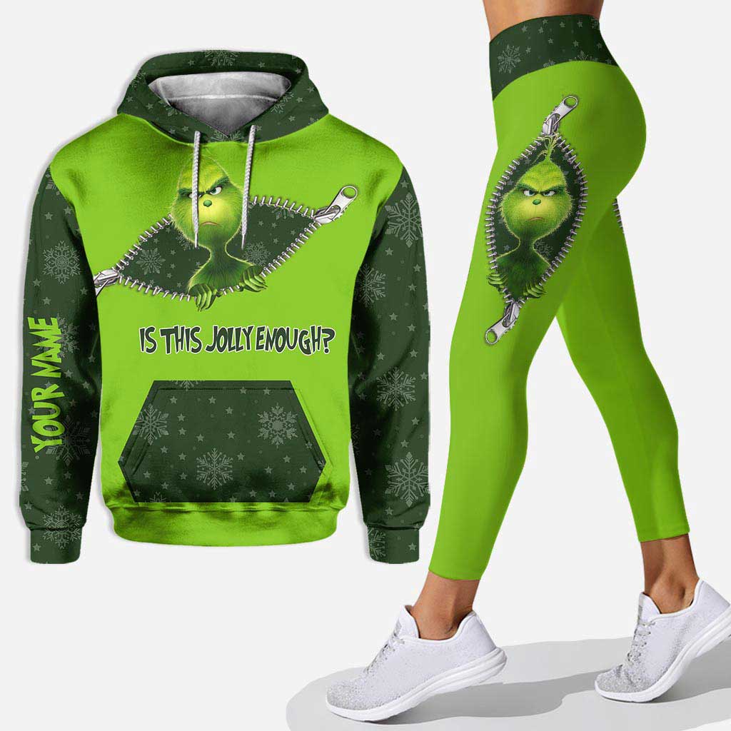 Jolly Enough - Personalized Christmas Stole Christmas Hoodie and Leggings