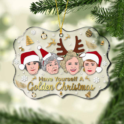 Have Yourself A Golden Christmas - Christmas Transparent Ornament