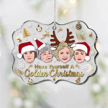 Have Yourself A Golden Christmas - Christmas Transparent Ornament