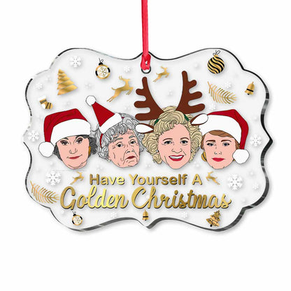 Have Yourself A Golden Christmas - Christmas Transparent Ornament