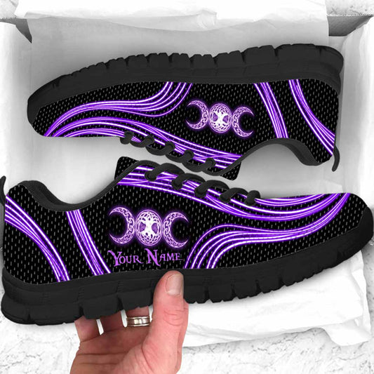 Witch Vibe Purple Triple Moon - Personalized Sneakers