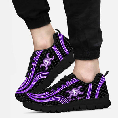 Witch Vibe Purple Triple Moon - Personalized Sneakers