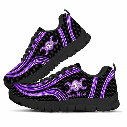 Witch Vibe Purple Triple Moon - Personalized Sneakers