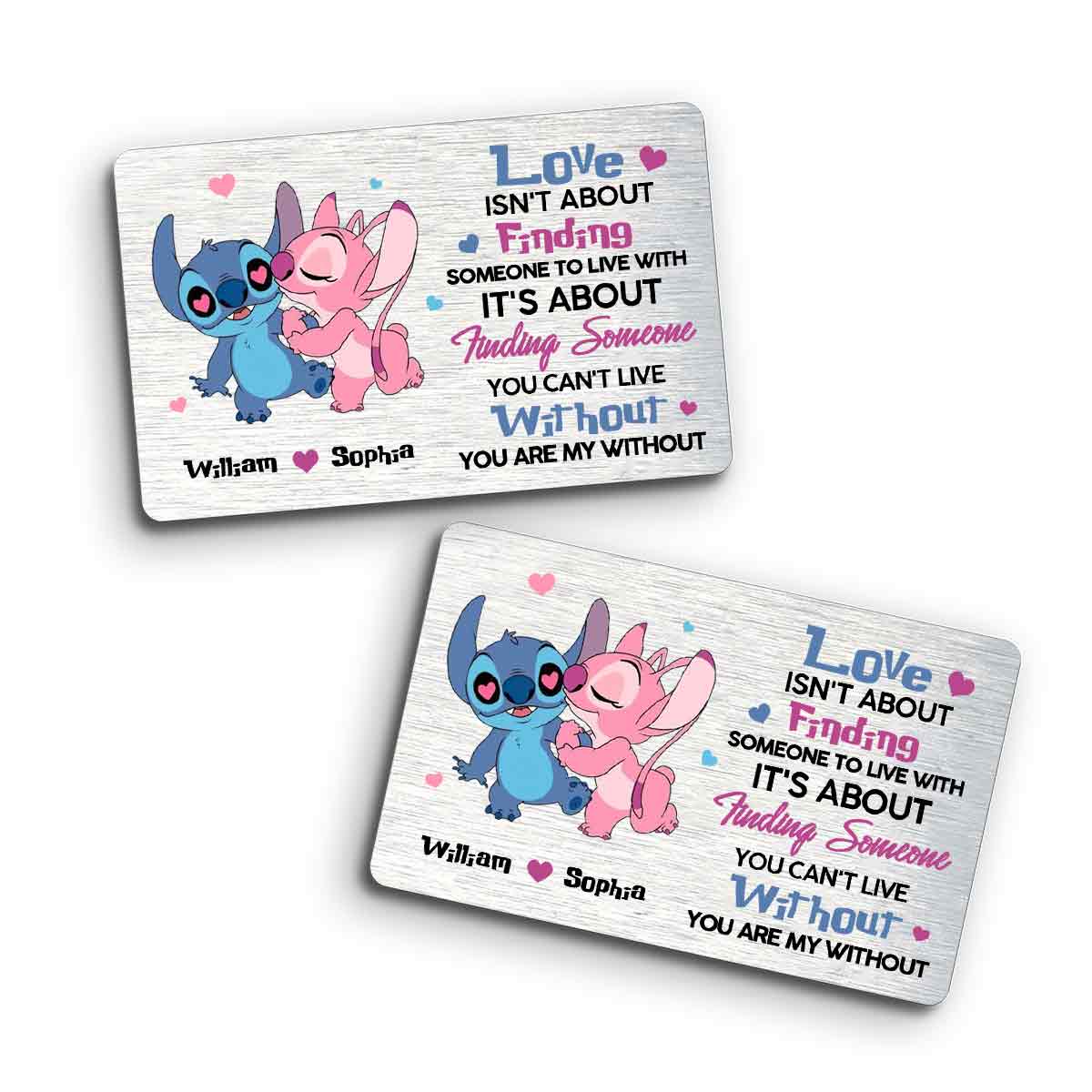 You Are My Without - Personalized Couple Ohana Wallet Insert Card