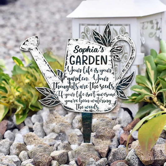 Your Life Is Your Garden - Personalized Gardening Acrylic Garden Sign (Printed On 1 Side)