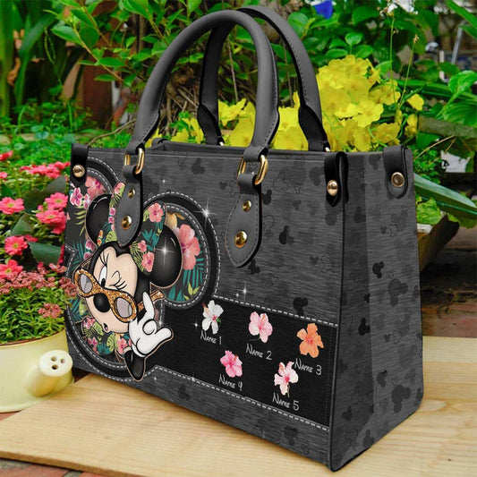 Tropical Mouse Ears Nana - Personalized Grandma Leather Handbag