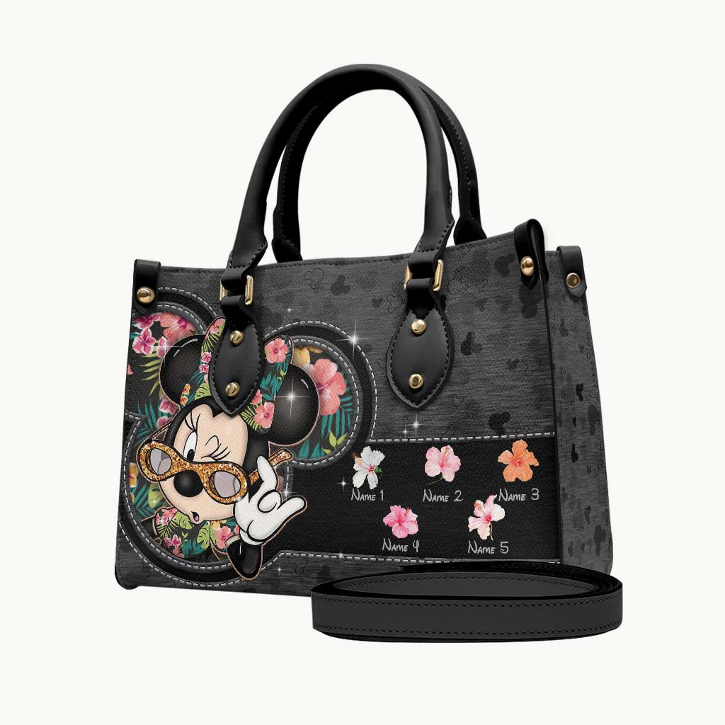 Tropical Mouse Ears Nana - Personalized Grandma Leather Handbag