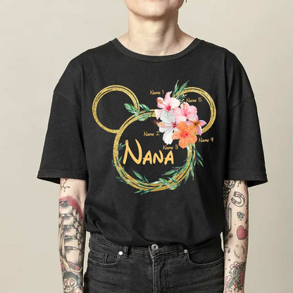 Tropical Mouse Ears Nana - Personalized Grandma T-shirt and Hoodie